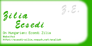 zilia ecsedi business card